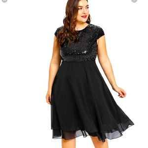 Brand new sequin bodice cap sleeve dress